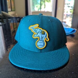 Green Oakland Athletics New Era BP Fitted - 7 5/8. Coaching Staff.